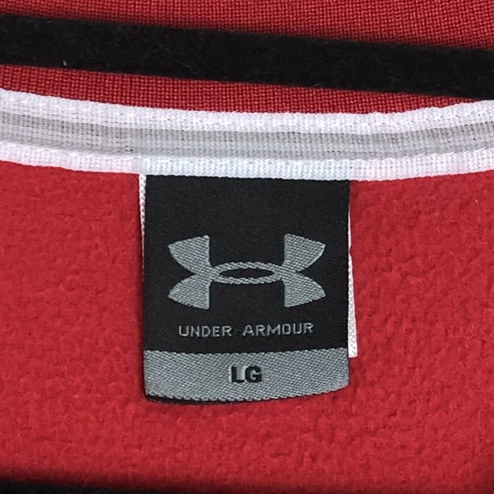 Maryland Terrapins Sweater Vest Mens Large Red Under Armour Fleece Script Terps